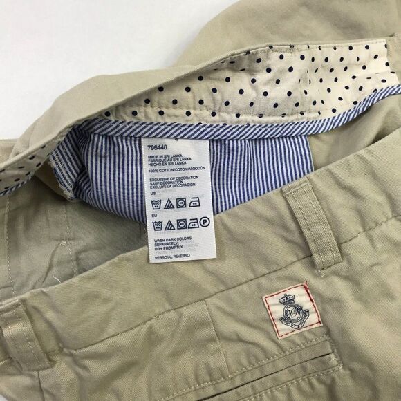 Tommy Hilfiger Womens Cotton Chino Khaki Shorts Beige Flat Front Pockets Size 4 - Picture 9 of 11